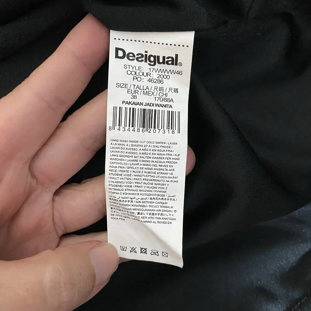 Desigual Creta Dress 38 Boho Embroidered Mixed Print Eclectic Ethnic Patchwork - Picture 14 of 16